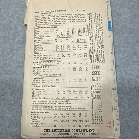 VTG 70s Butterick 5499 Girls Robe Nightgown Pajamas 10 CUT Sleepwear Cottagecore - Picture 6 of 13